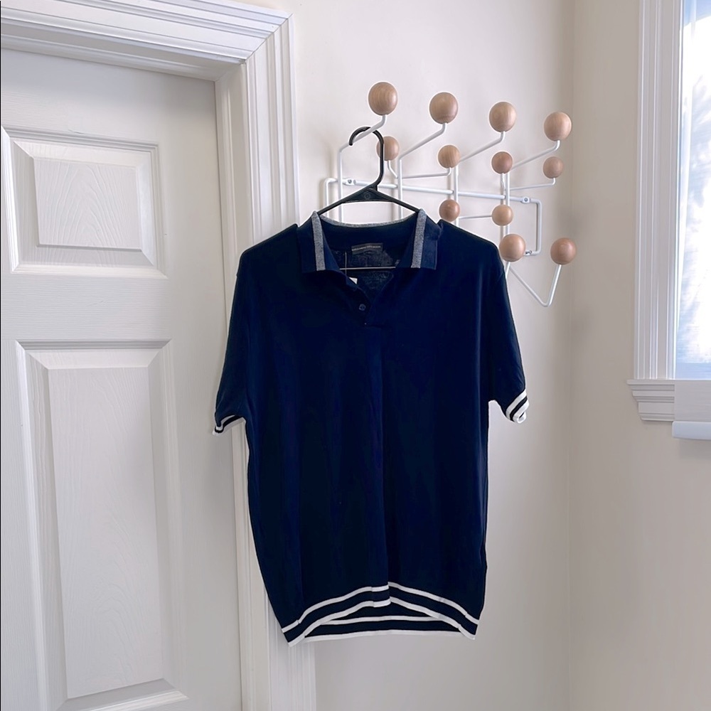 Alessandro Dell'Acque - Classic Old Money Polo Short Sleeve Polo Shirt - Navy M
